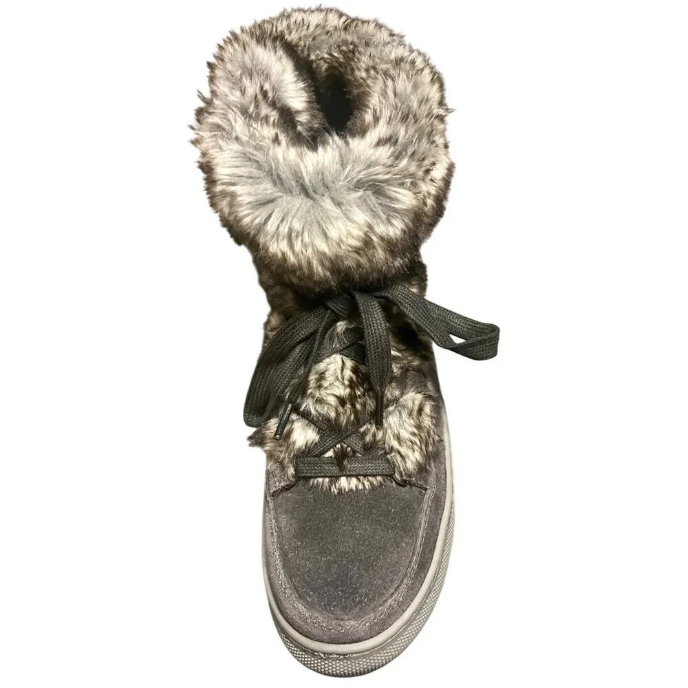 Cougar Dasha Waterproof Faux Fur Suede Boots Pewter Gray Size 8 New with Box